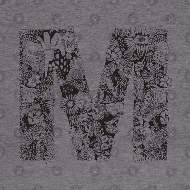 Floral Letter M by HayleyLaurenDesign